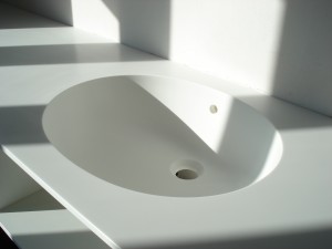 Corian spoelbak kunststof badkamer